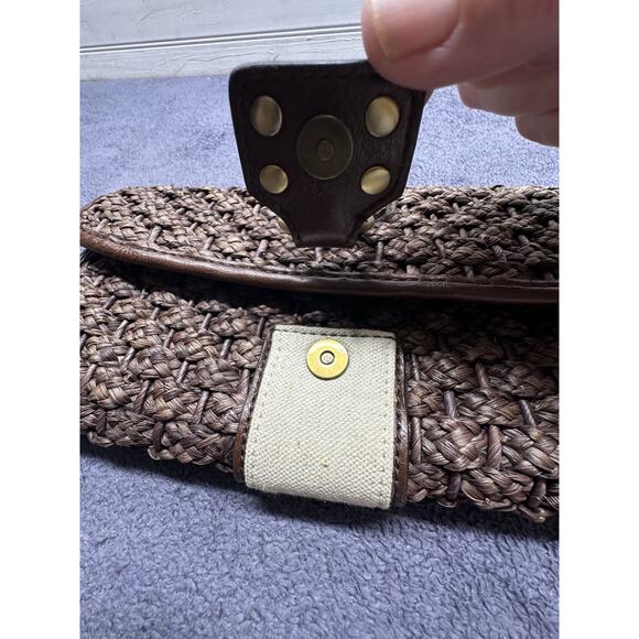 The Limit Brown woven Clutch purse NWT boho bag gold hardware - Picture 3 of 6